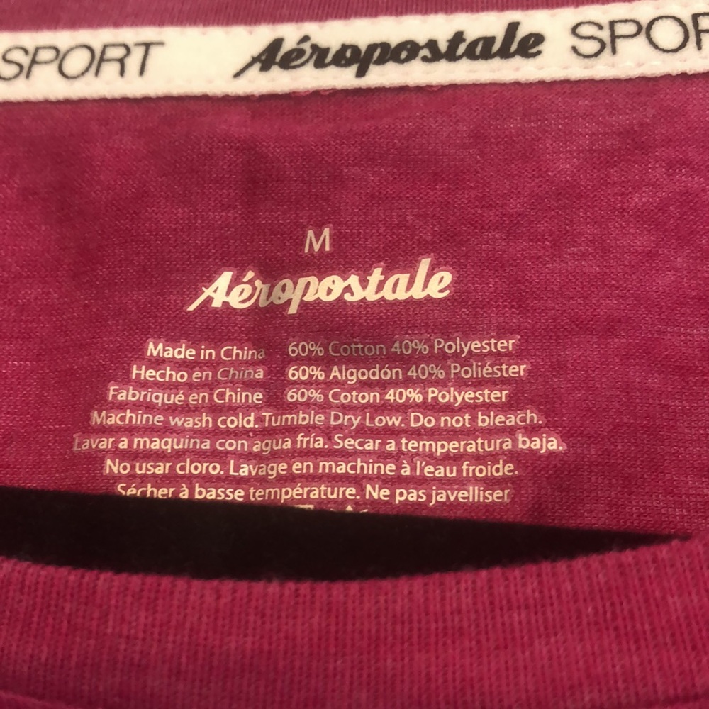 Aeropostale pink light fabric pink long sleeve size medium - Picture 3 of 4